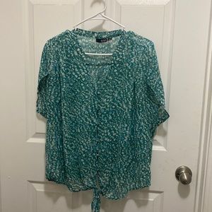 a.n.a green sheer top